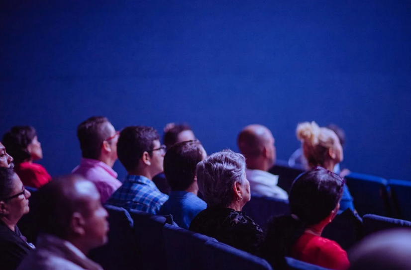 an audience in a theater