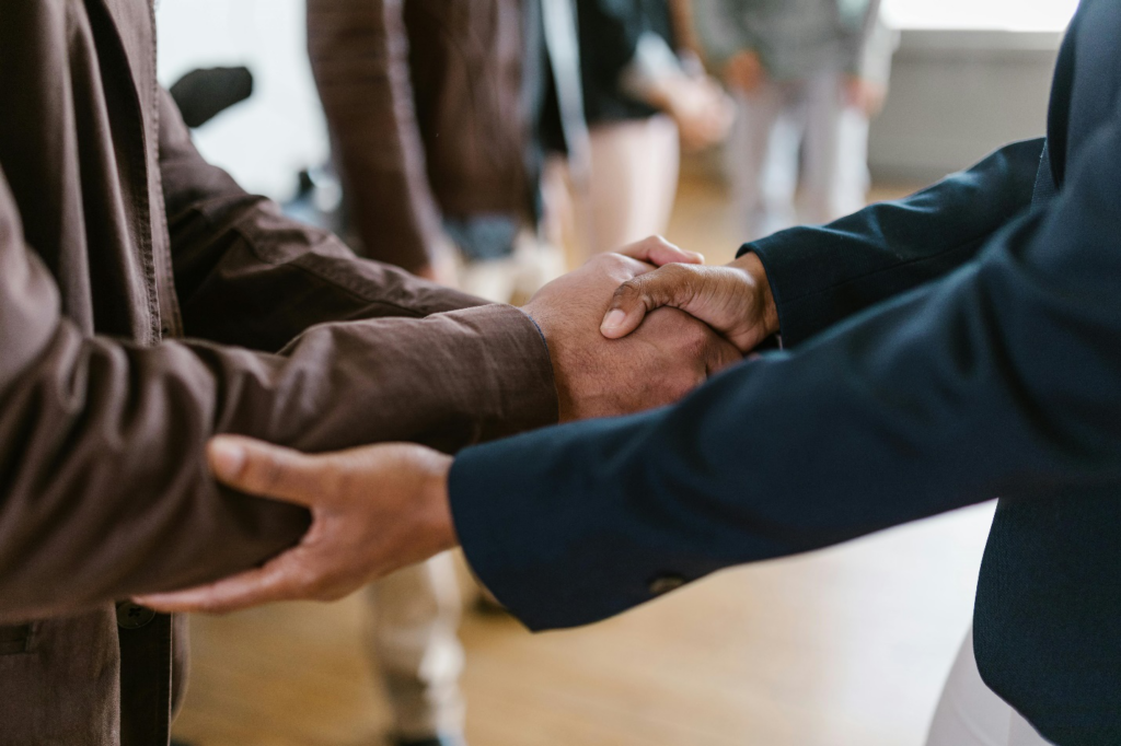 men shaking hands
