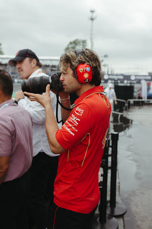 motorsport photographer in vibrant setting