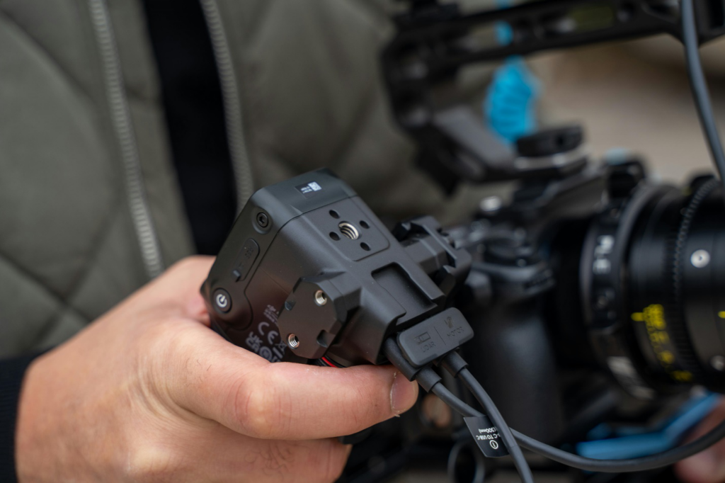 a person holding a camera